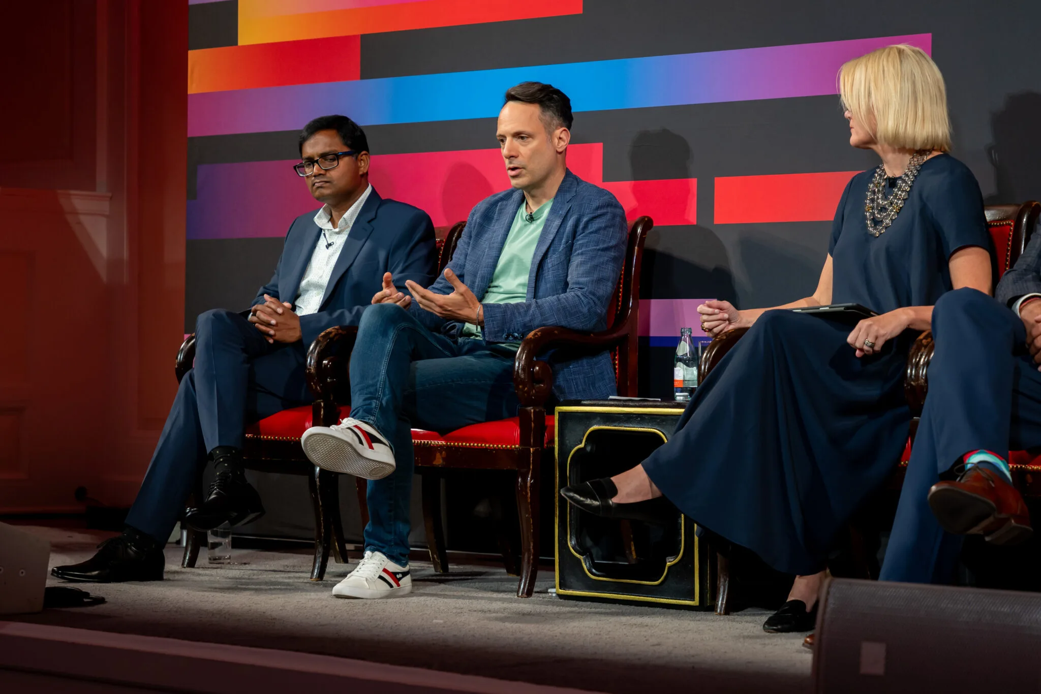 Panel discussion on stage at MachineCon New York 2024