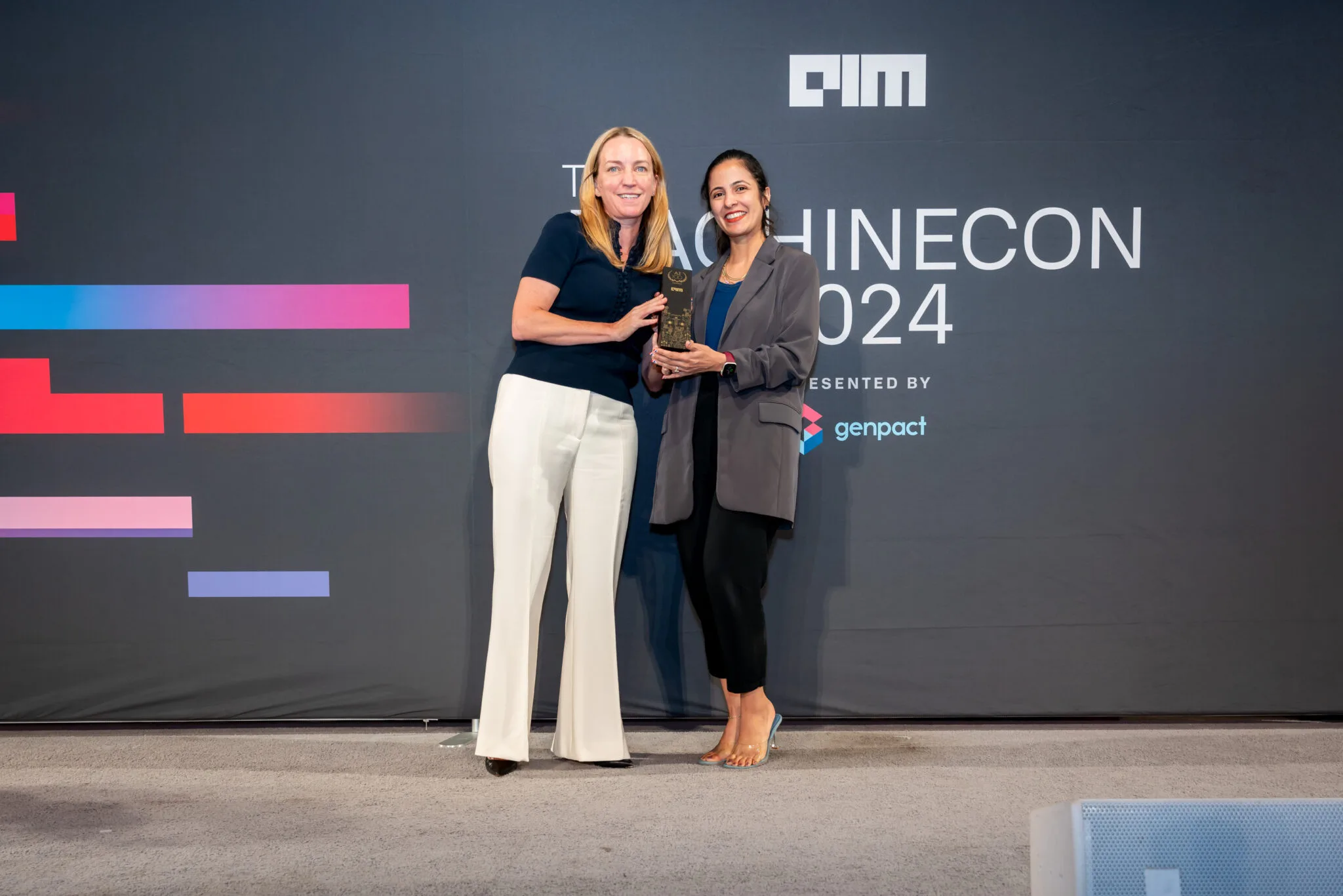 Award presentation on stage at MachineCon New York 2024