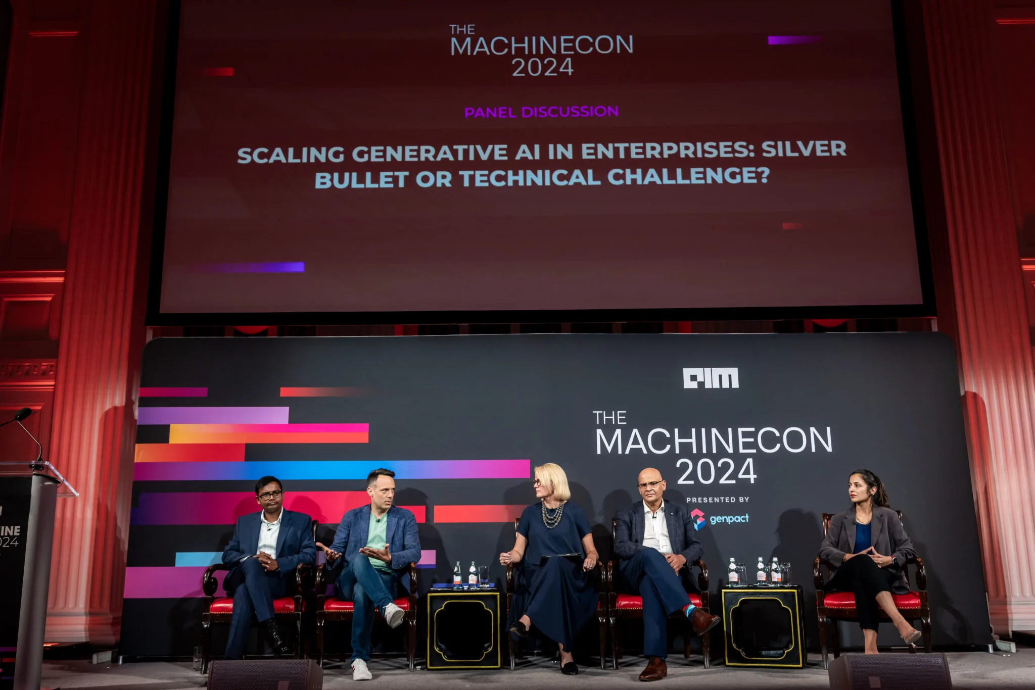 Panel discussion on stage at MachineCon New York 2024