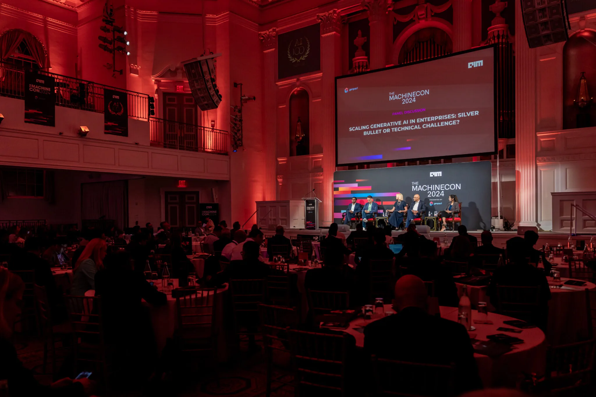 Panel discussion on main stage at MachineCon New York 2024