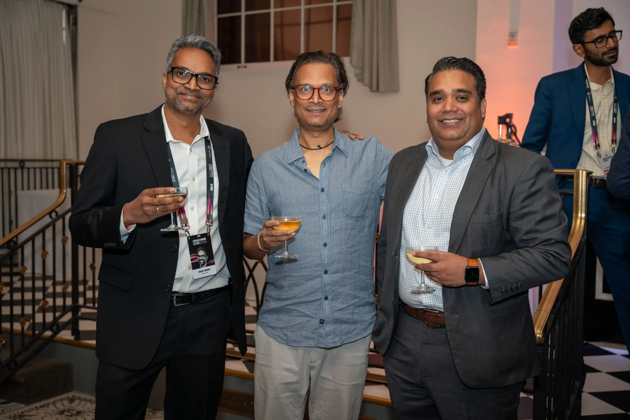 Group with drinks at the event at MachineCon New York 2024