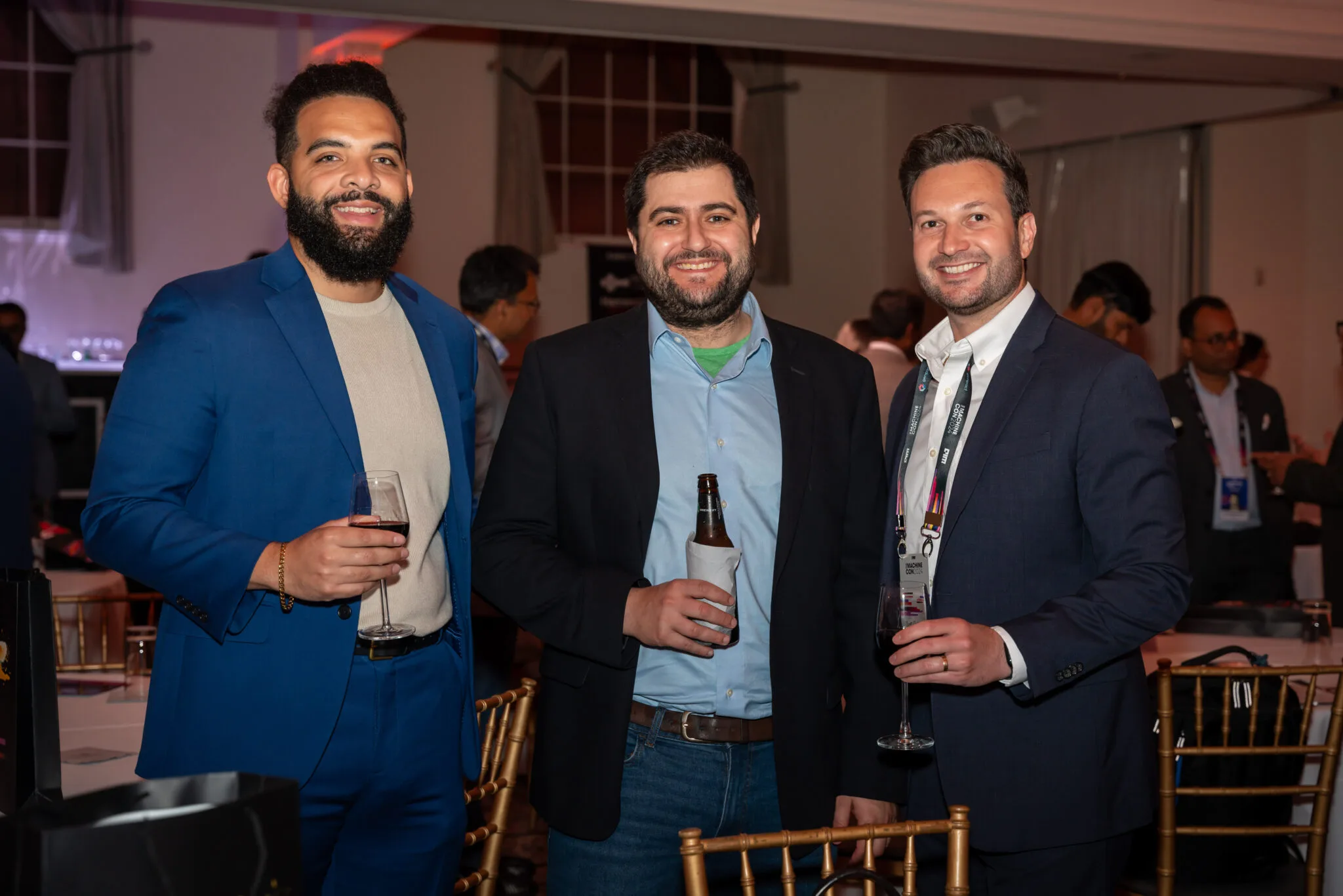 Attendees enjoying drinks and conversation at MachineCon New York 2024