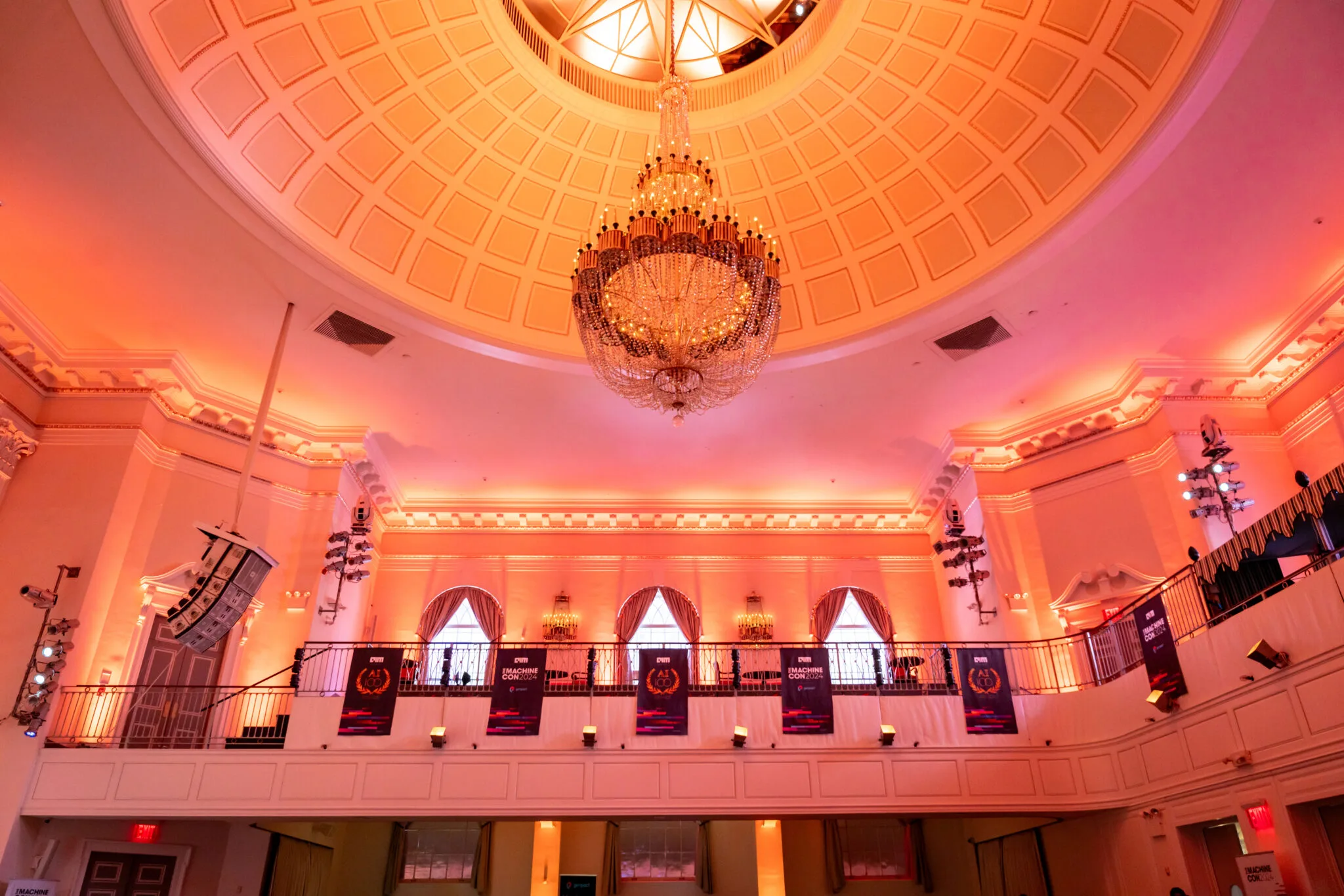 Venue interior with chandelier at MachineCon New York 2024
