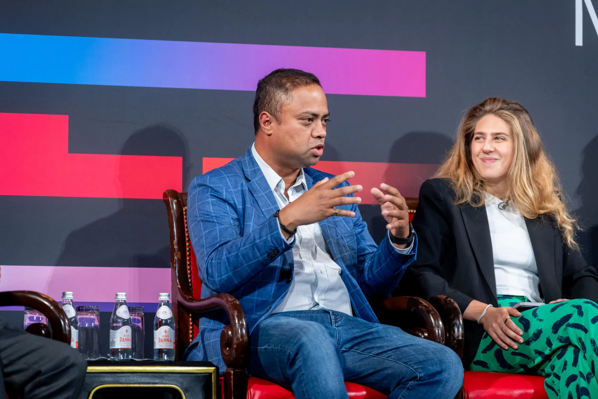 Panel discussion with two speakers at MachineCon New York 2024