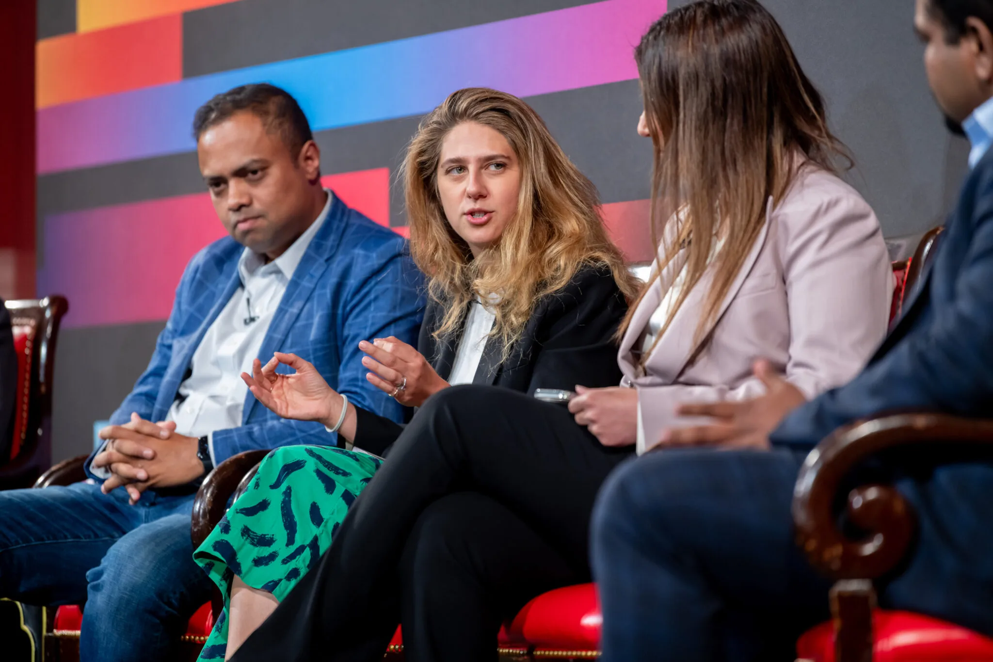 Panel discussion on stage at MachineCon New York 2024