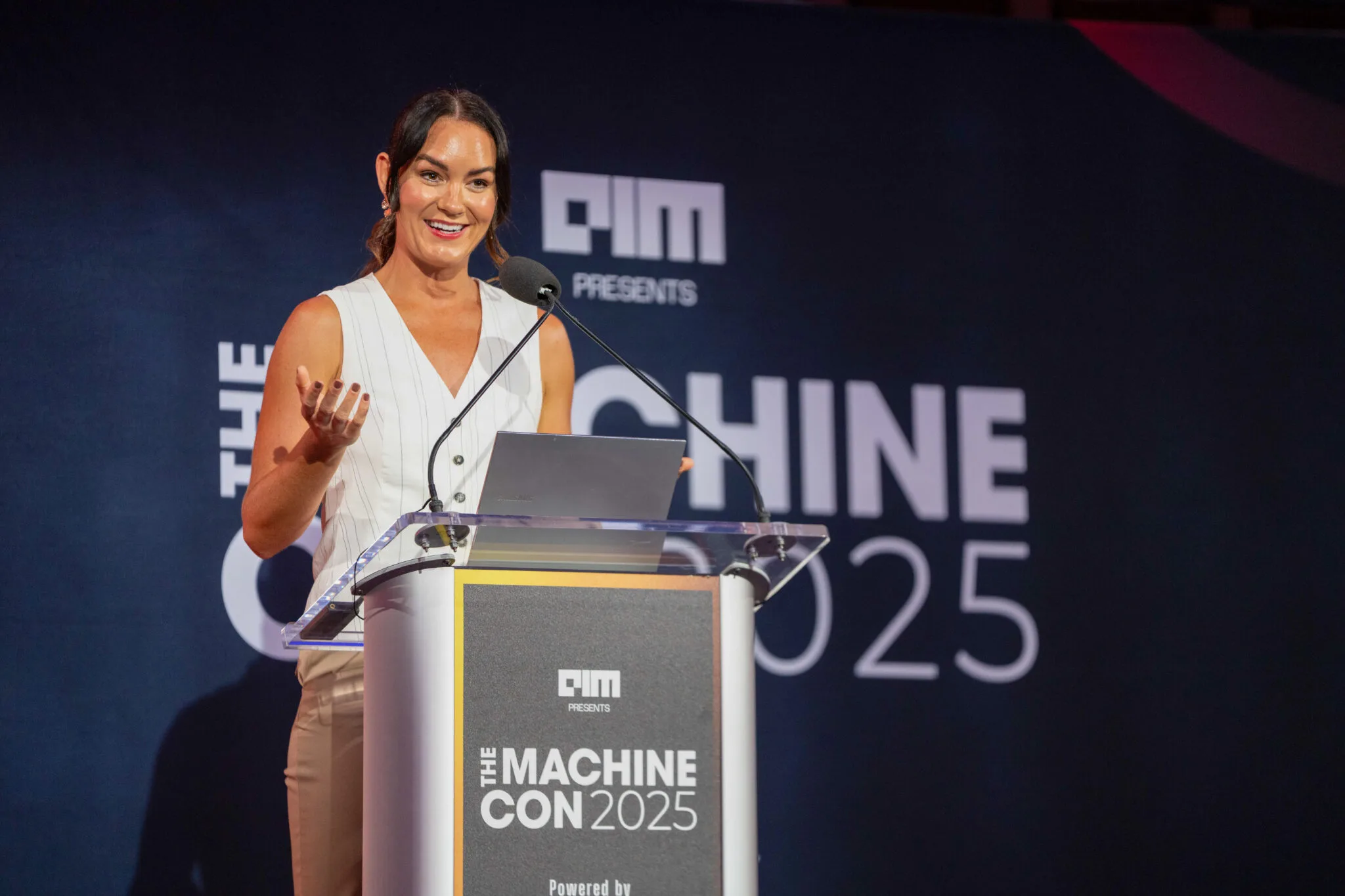 Speaker on main stage at MachineCon New York 2025