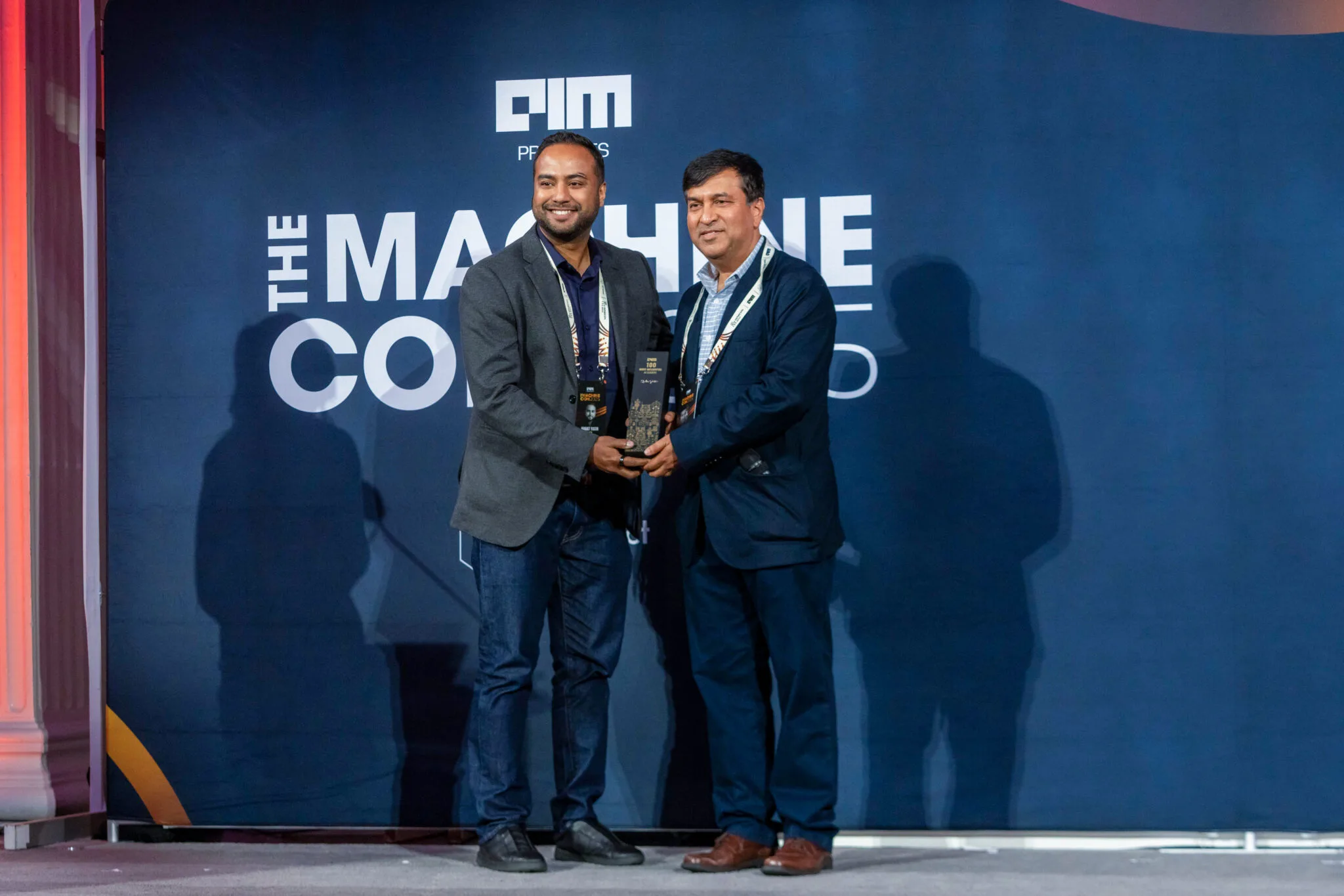 Award presentation on stage at MachineCon New York 2025