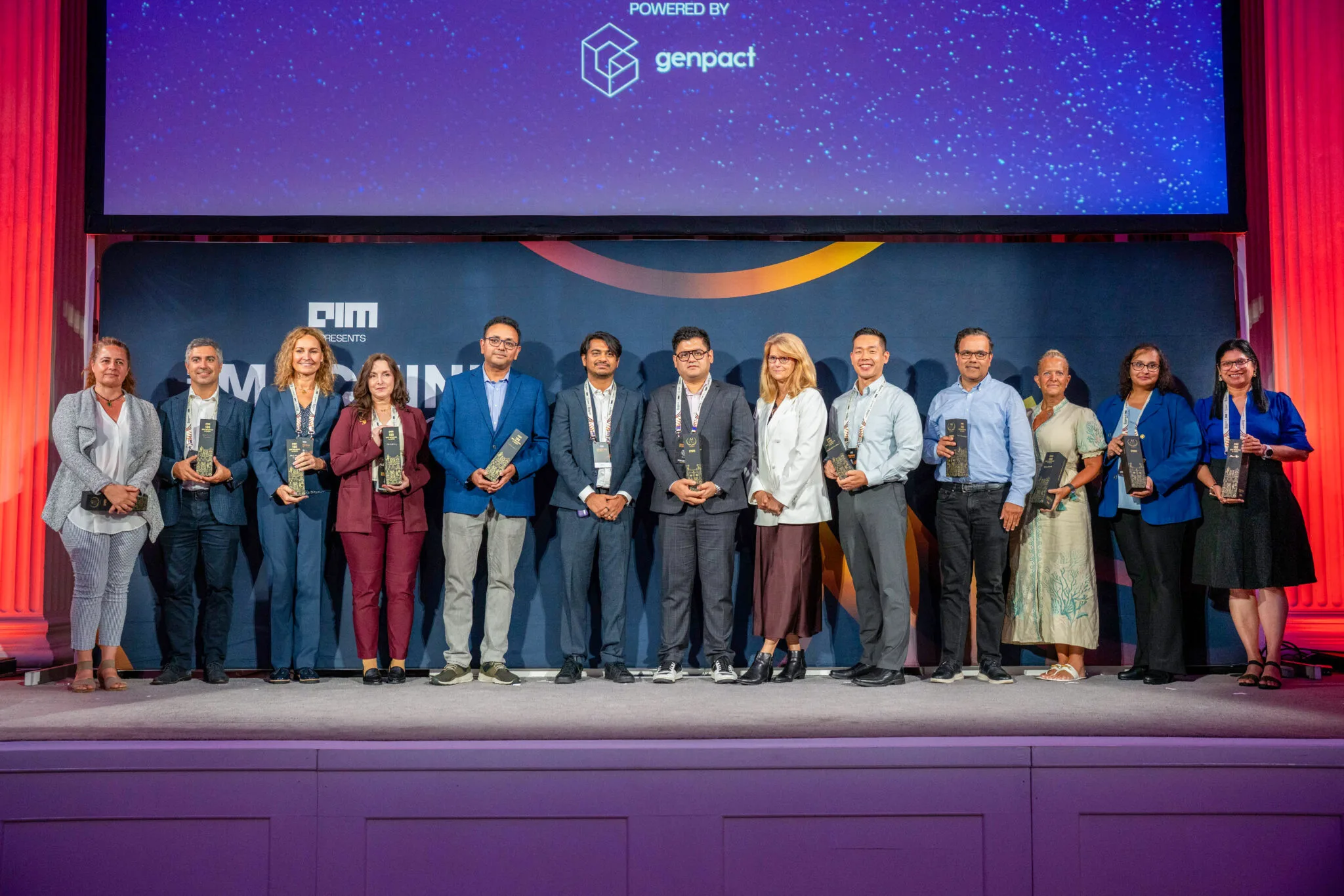 Award winners posing on stage at MachineCon New York 2025