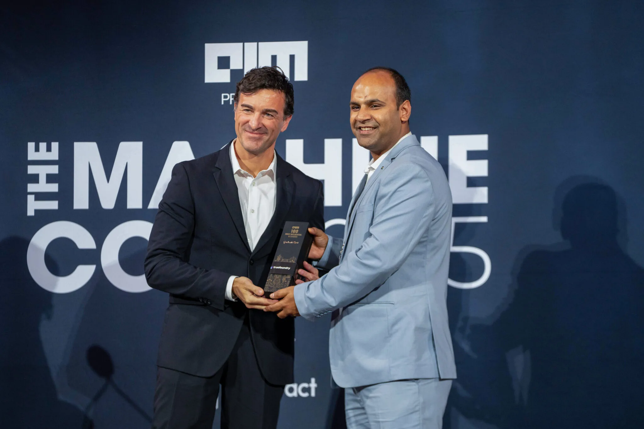 Award presentation on stage at MachineCon New York 2025